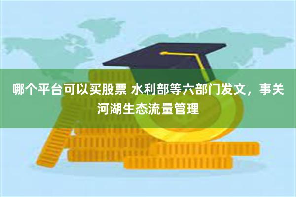 哪个平台可以买股票 水利部等六部门发文，事关河湖生态流量管理