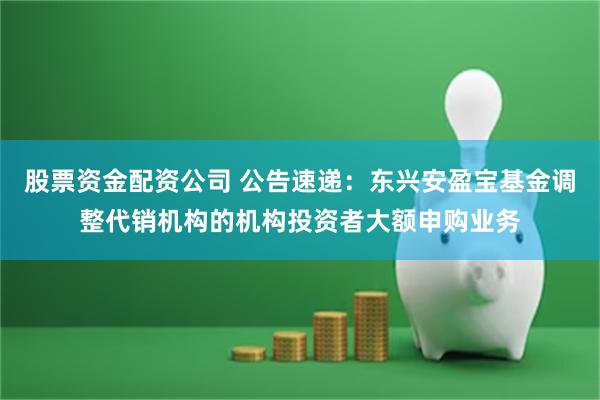 股票资金配资公司 公告速递：东兴安盈宝基金调整代销机构的机构投资者大额申购业务