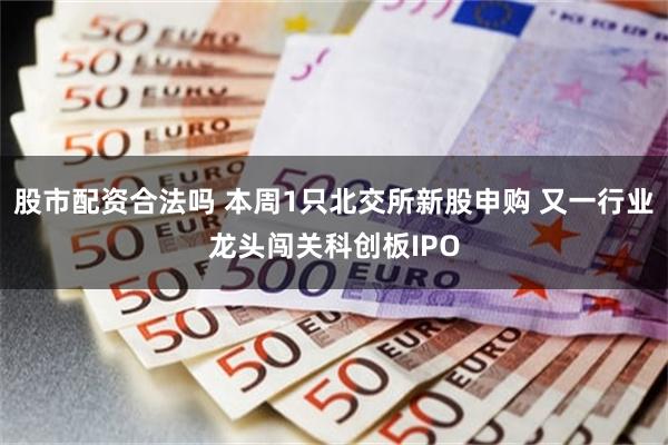 股市配资合法吗 本周1只北交所新股申购 又一行业龙头闯关科创板IPO